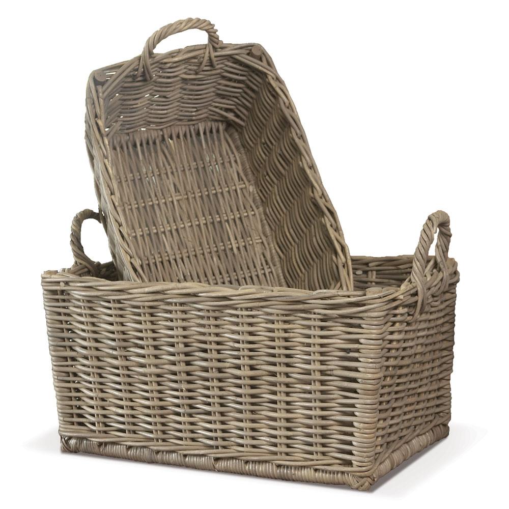 Napa Gray Normandy Laundry Baskets, Set Of 2