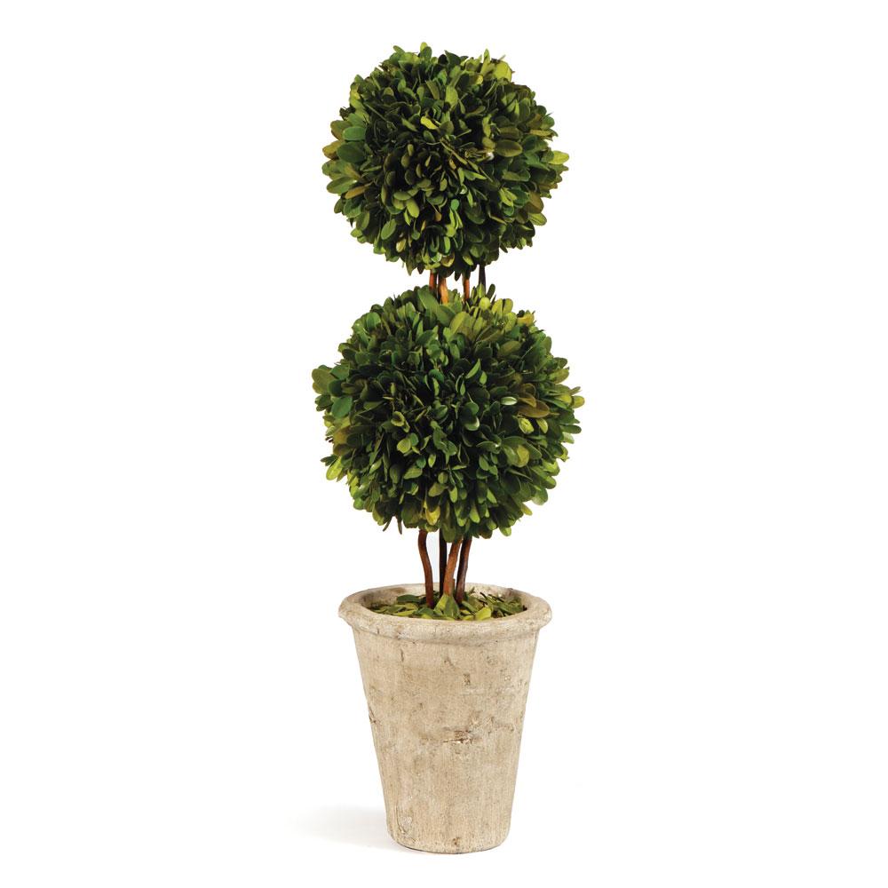 Napa Green Boxwood Double Sphere Topiary 20"