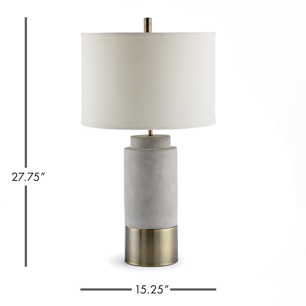 Napa Natural Concrete/Antique Brass Scully Cylinder Lamp