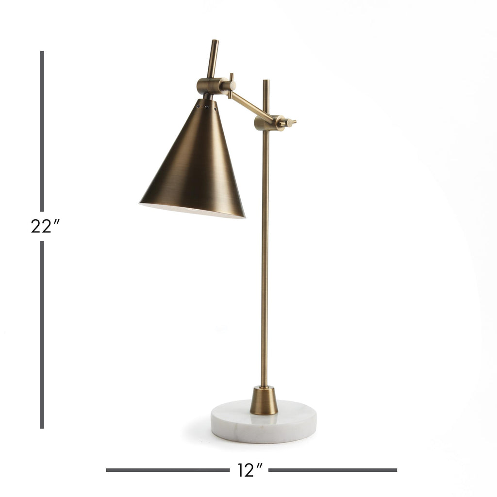 Napa White Marble/Brass Arnoldi Desk Lamp