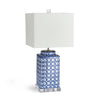 Napa Blue/White Fretwork Square Lamp Large