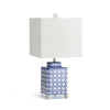 Napa Blue/White Fretwork Square Lamp Small