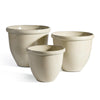 Napa Cream Glazelite Garden Pots, Set Of 3