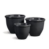 Napa Charcoal Gray Glazelite Garden Pots, Set Of 3