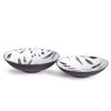 Napa White/Black Leaf Serving Bowls, Set Of 2