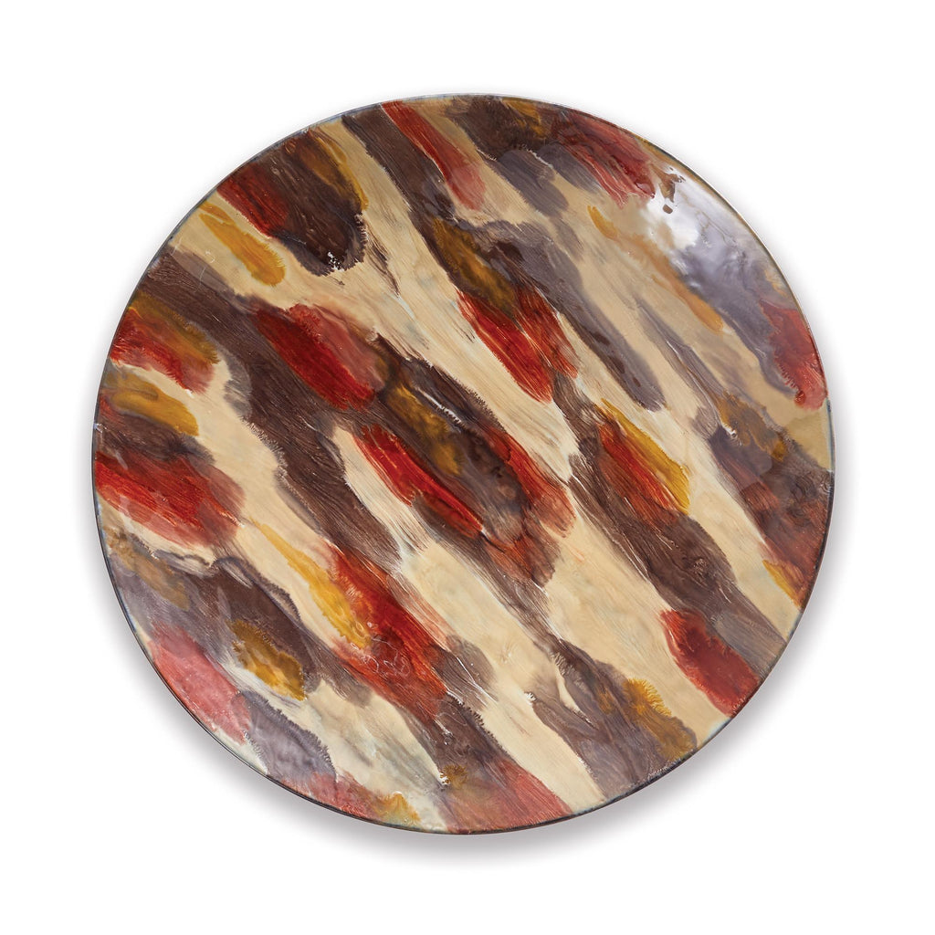 Napa Multicolored/Red/Tan Carnelian Decorative Plate