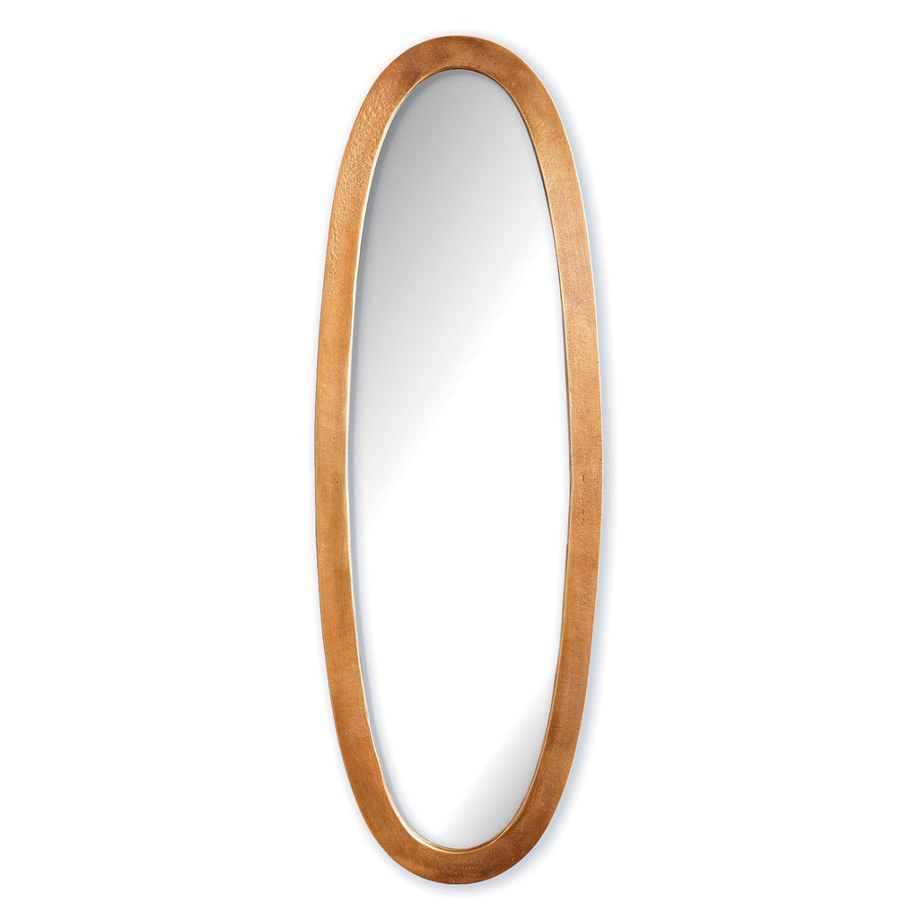 Napa Antique Brass Lamelle Oval Mirror