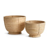 Napa Natural Cane Rattan Decorative Footed Bowls, Set Of 2