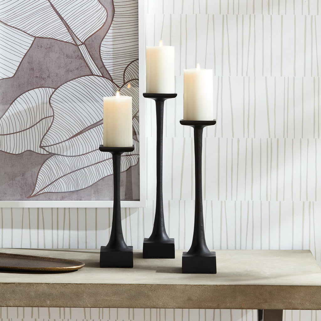 Napa Black Milton Candle Stand Short