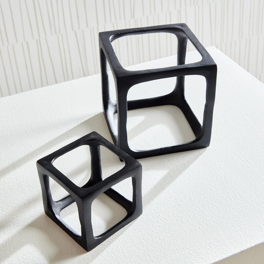 Napa Black Cubist Sculptures, Set Of 2