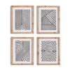 Napa Natural/Black Achromatic Linear Petite Prints, Set Of 4