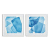 Napa White/Blue Abstract Watercolor Prints, Set Of 2