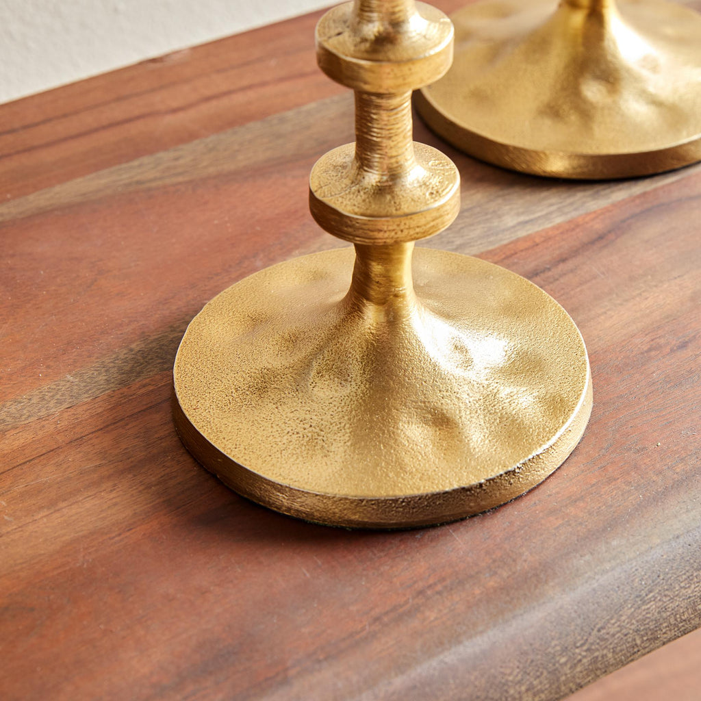 Napa Brass Abacus Petite Candle Stands, Set Of 2