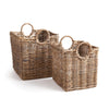 Napa Nature'S Gray Normandy Halo Square Baskets, Set Of 2