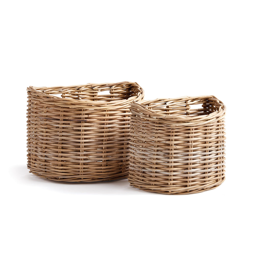 Napa Nature's Gray Normandy Demilune Baskets, Set Of 2