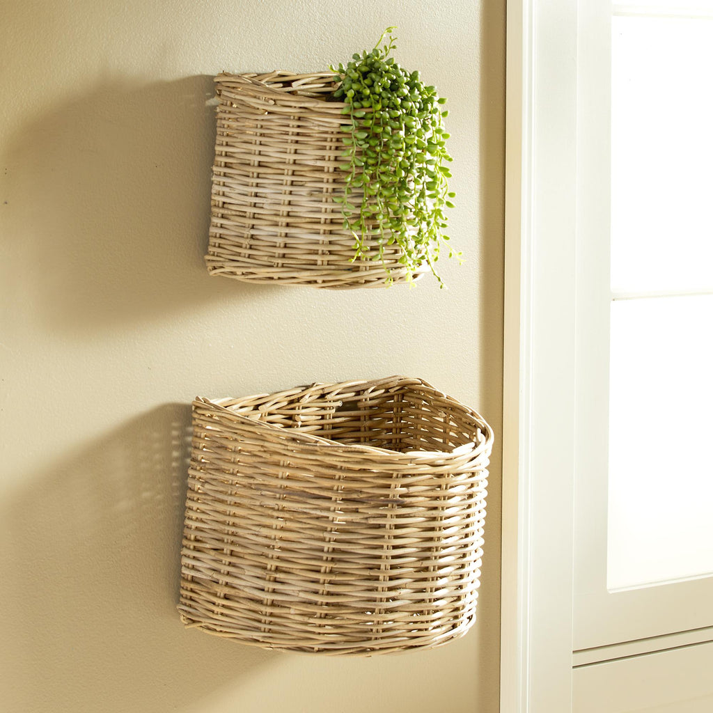 Napa Nature's Gray Normandy Demilune Baskets, Set Of 2