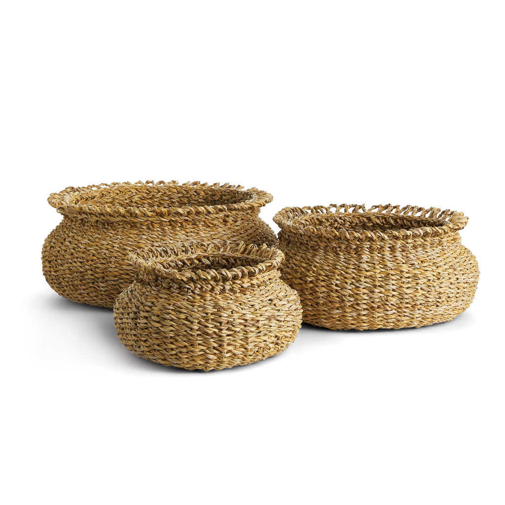 Napa Natural Seagrass Loop Baskets, Set Of 3