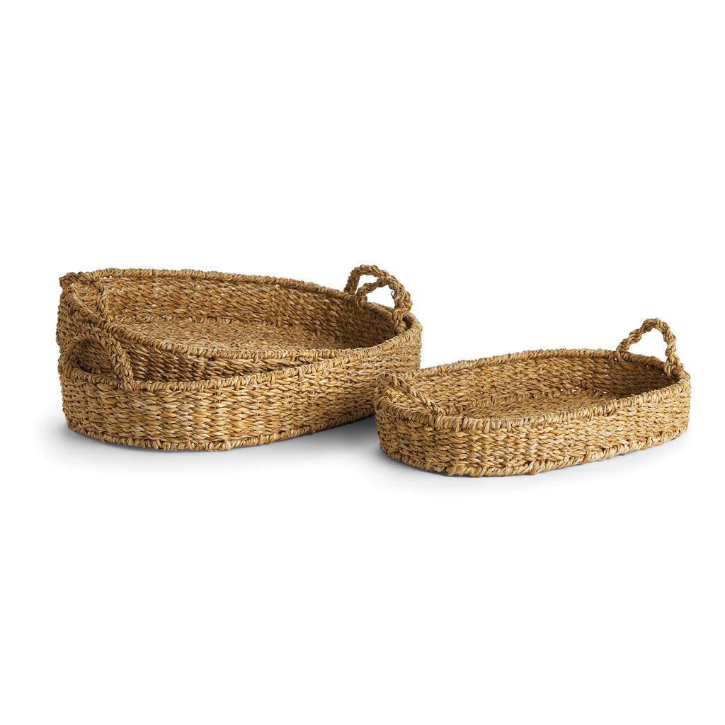 Napa Natural Seagrass Oval Trays, Set Of 3