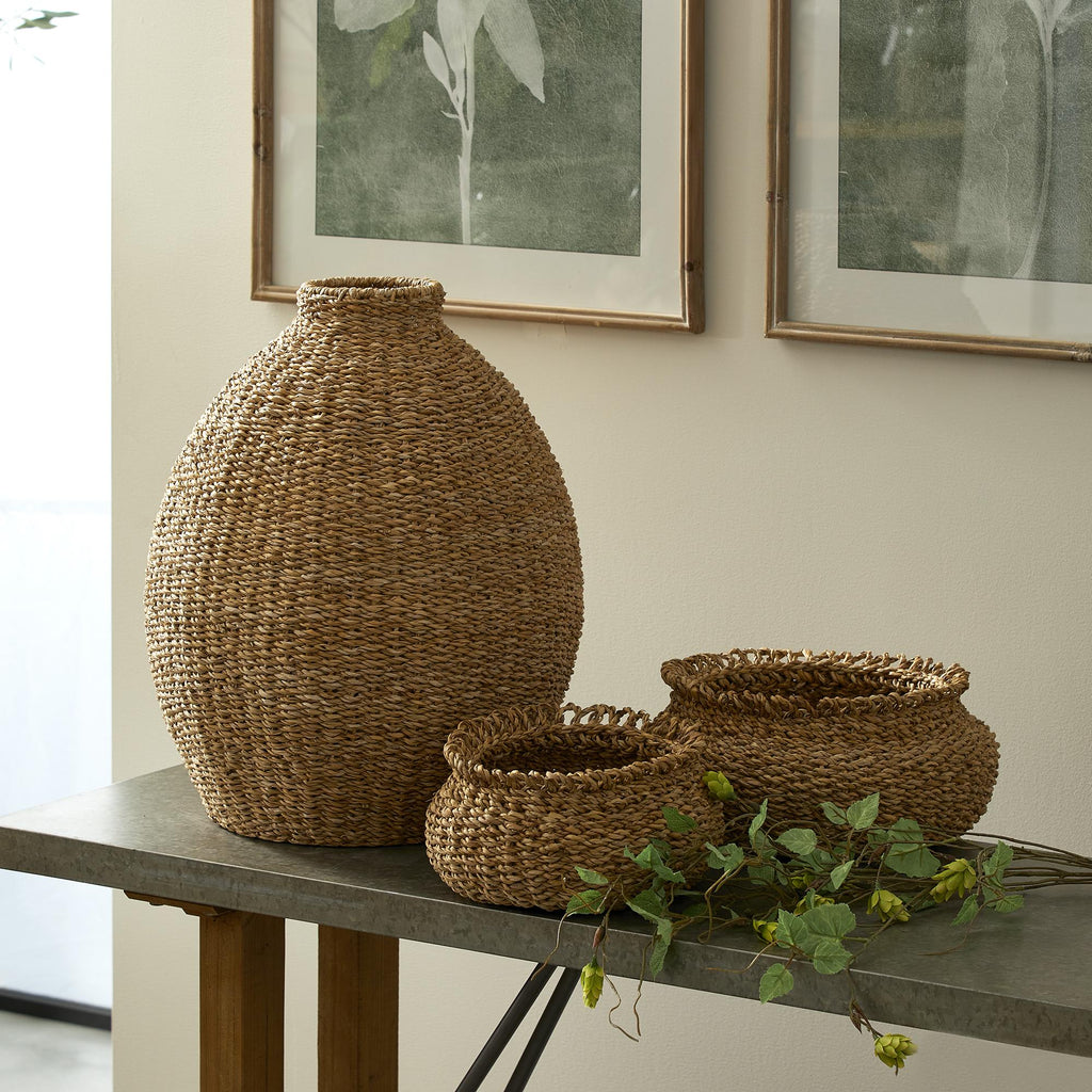 Napa Natural Seagrass Teardrop Vase