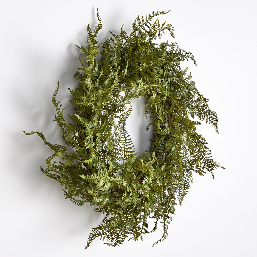 Napa GREEN Fern Wreath 18"