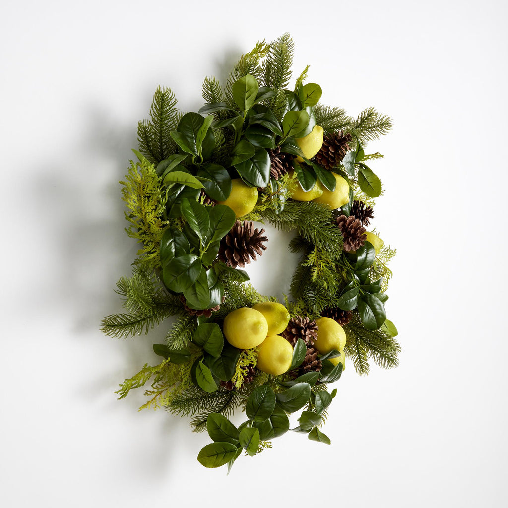 Napa Green Lemon & Mixed Botanicals Wreath 26"