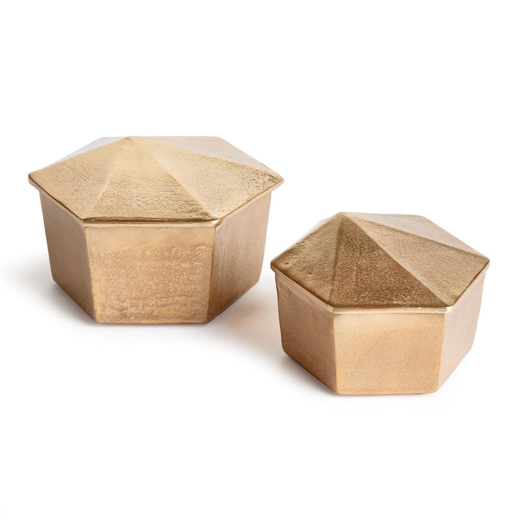 Napa Gold Luca Lidded Boxes, Set Of 2