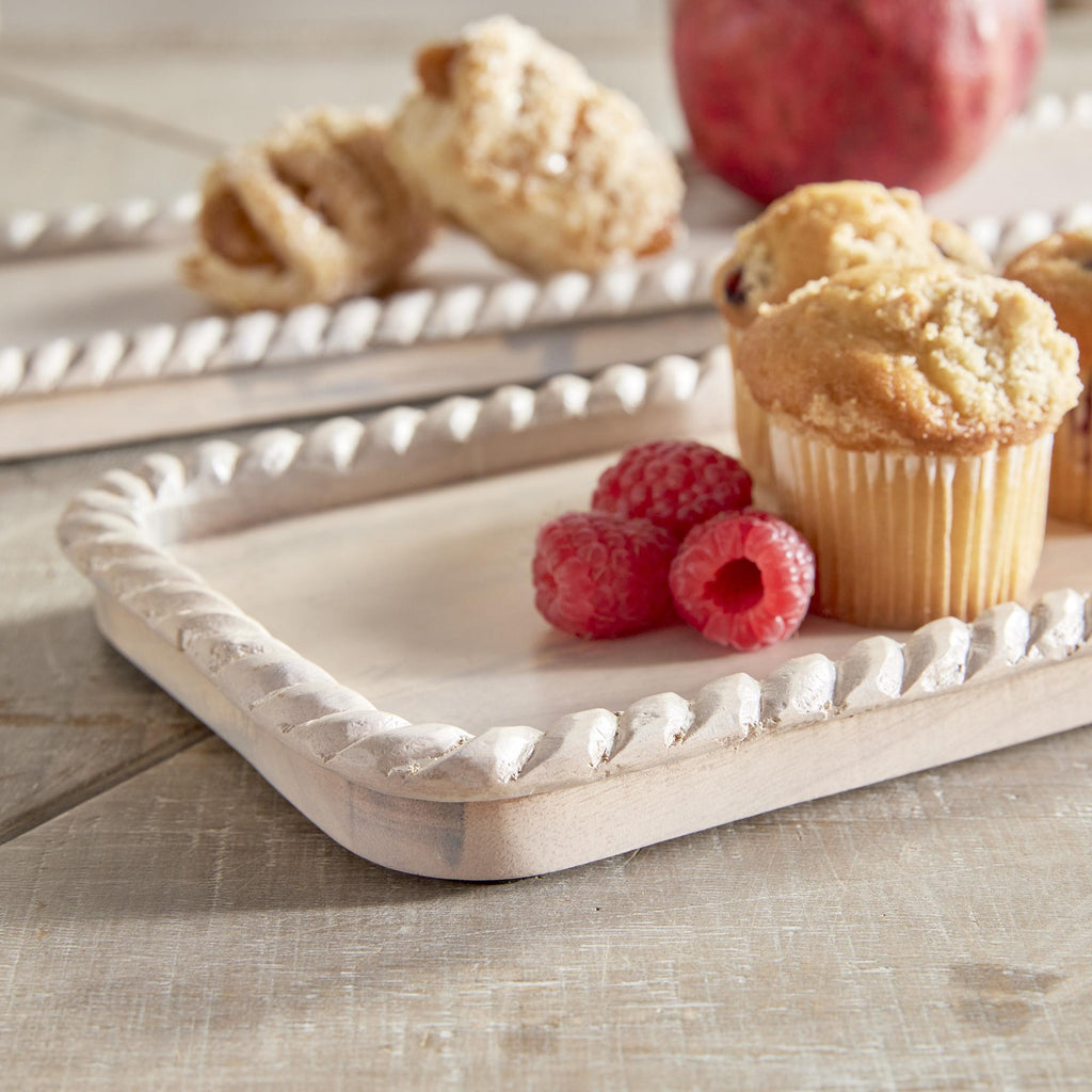 Napa Whitewash Langley Rectangular Trays, Set Of 2