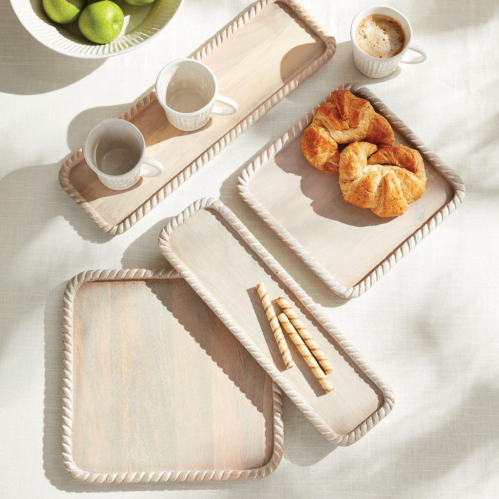 Napa Whitewash Langley Square Trays, Set Of 2