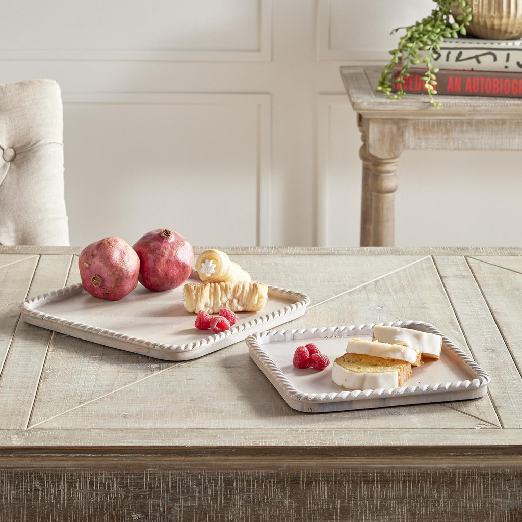 Napa Whitewash Langley Square Trays, Set Of 2