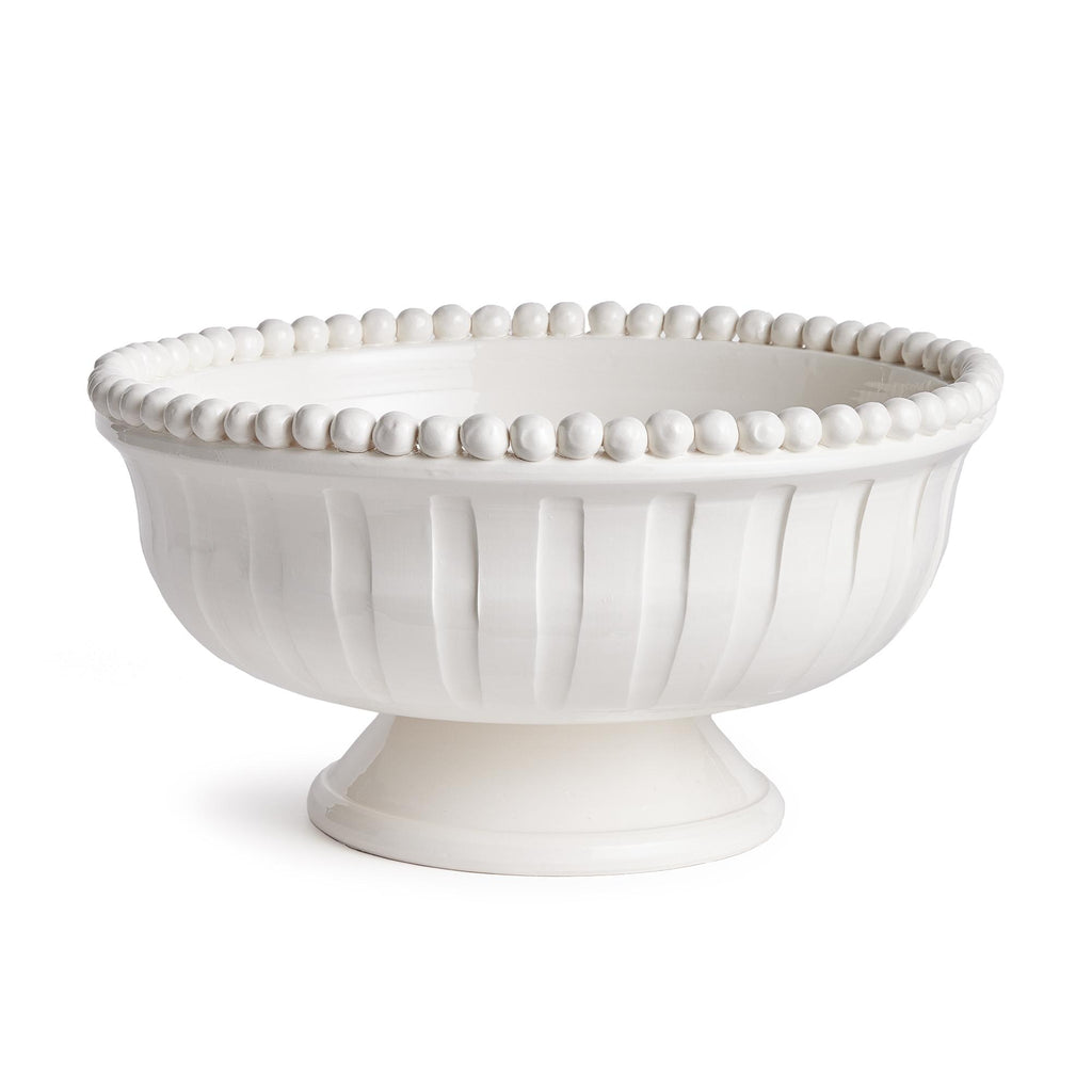 Napa White Coletta Decorative Footed Low Bowl