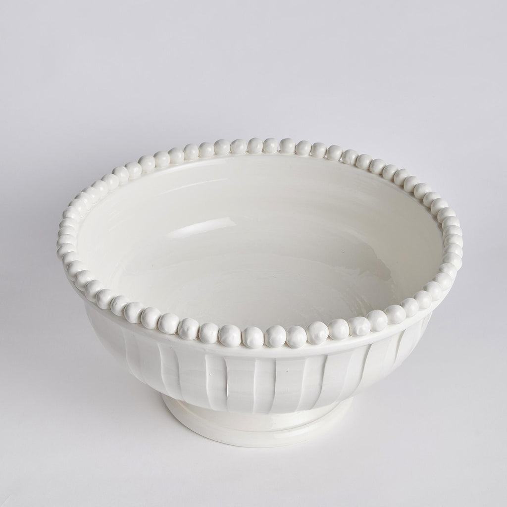 Napa White Coletta Decorative Footed Low Bowl