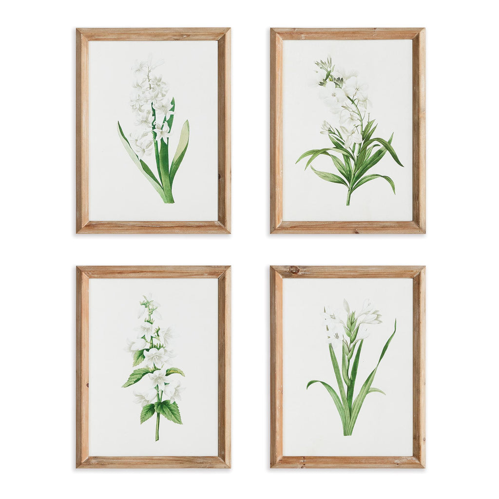 Napa Natural/Green Garden Bloom Prints, Set Of 4