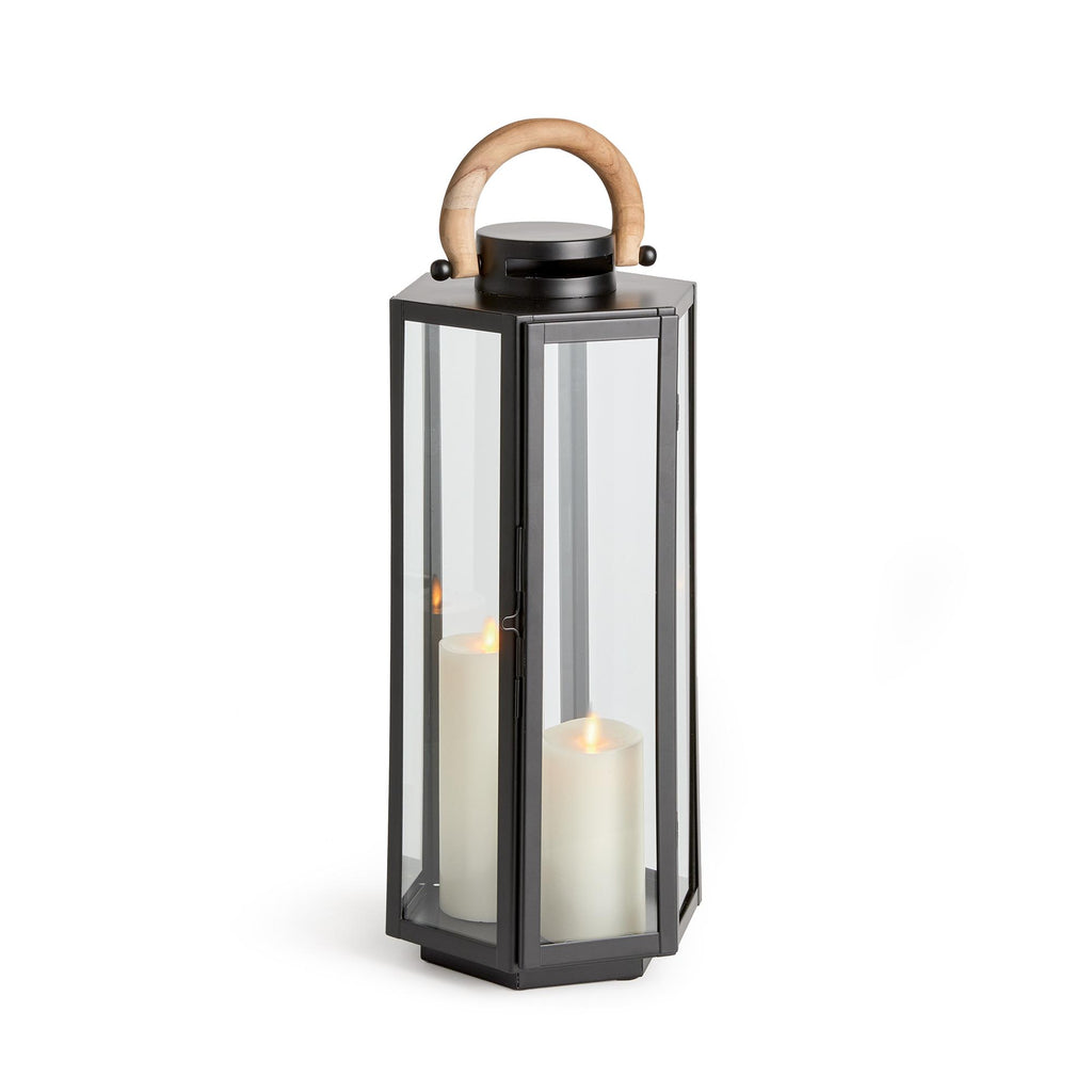 Napa Black/Natural Dockside Outdoor Lantern Small