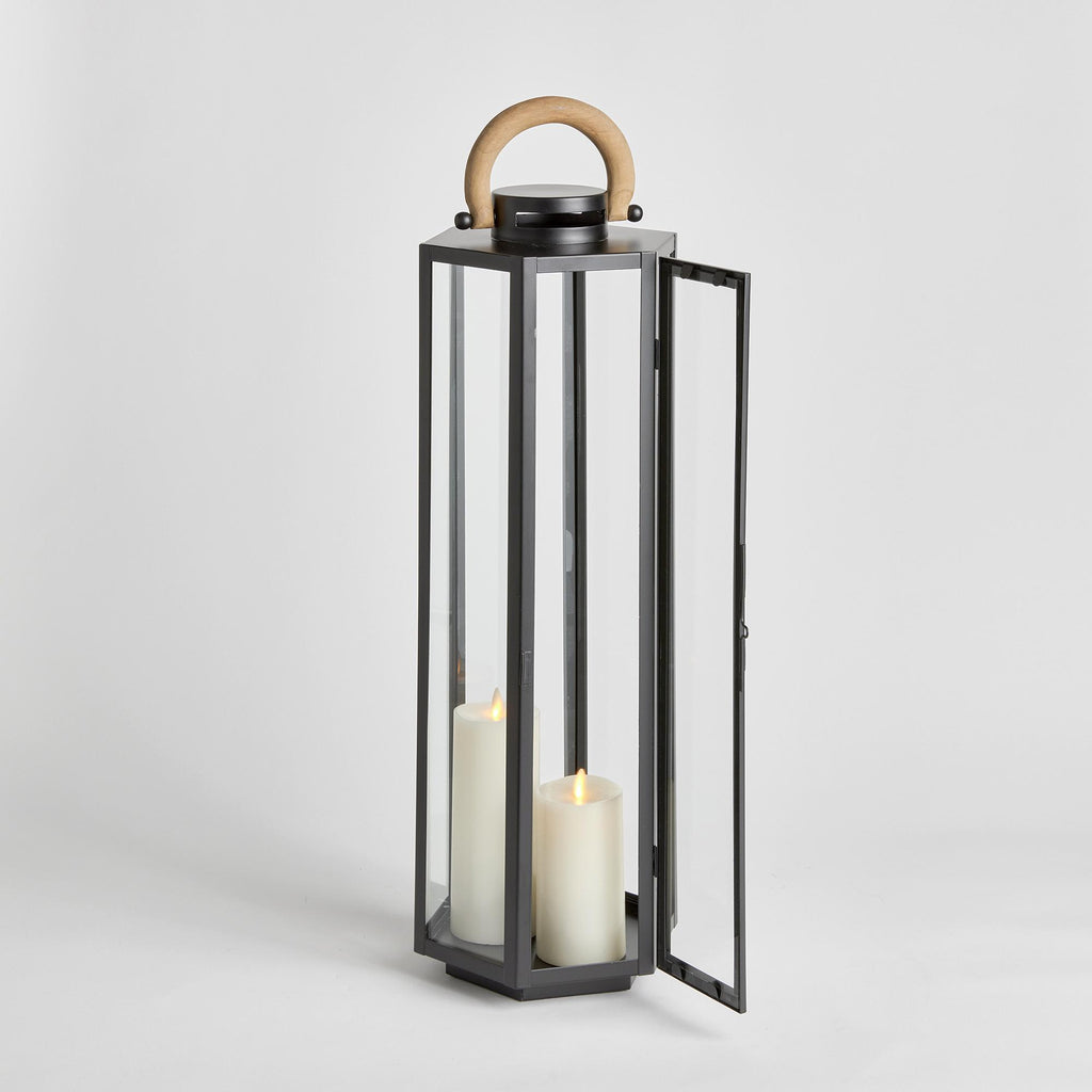 Napa Black/Natural Dockside Outdoor Lantern Large