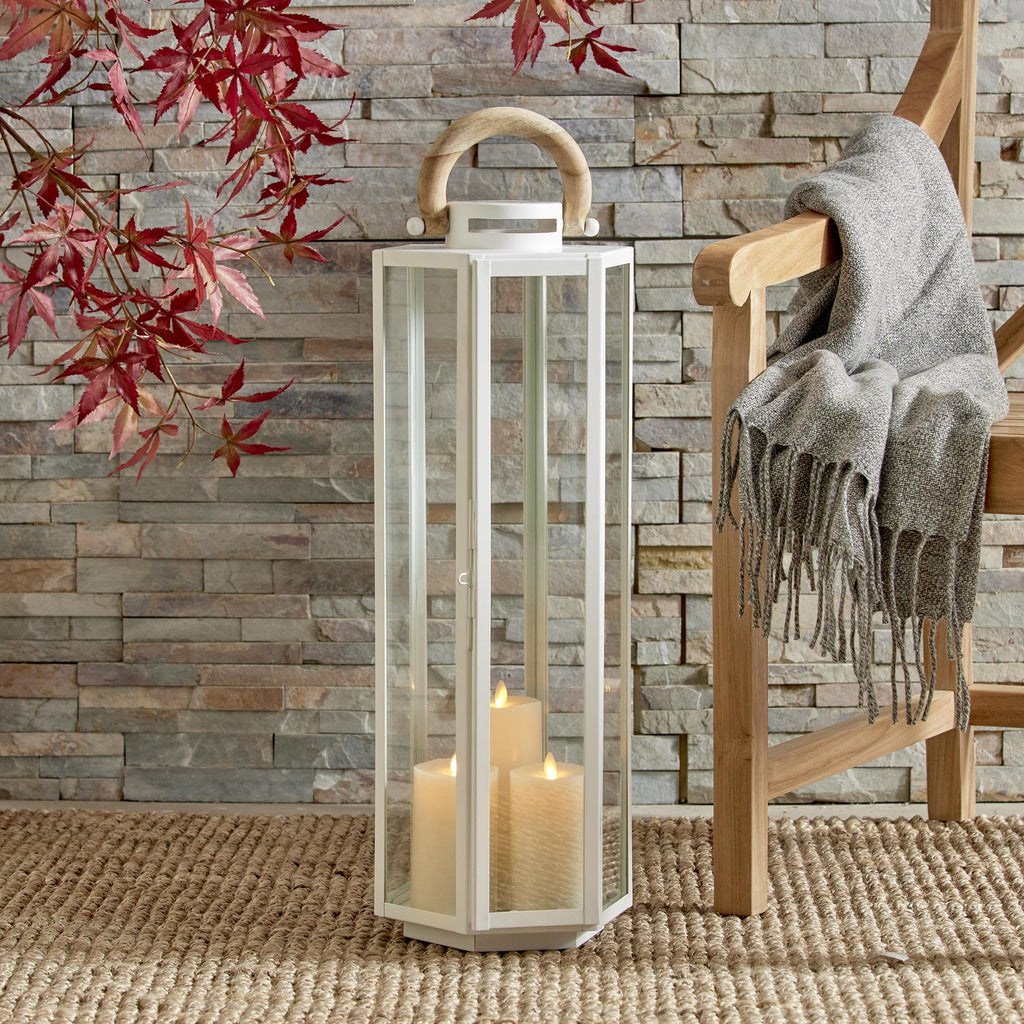 Napa White/Natural Dockside Outdoor Lantern Large