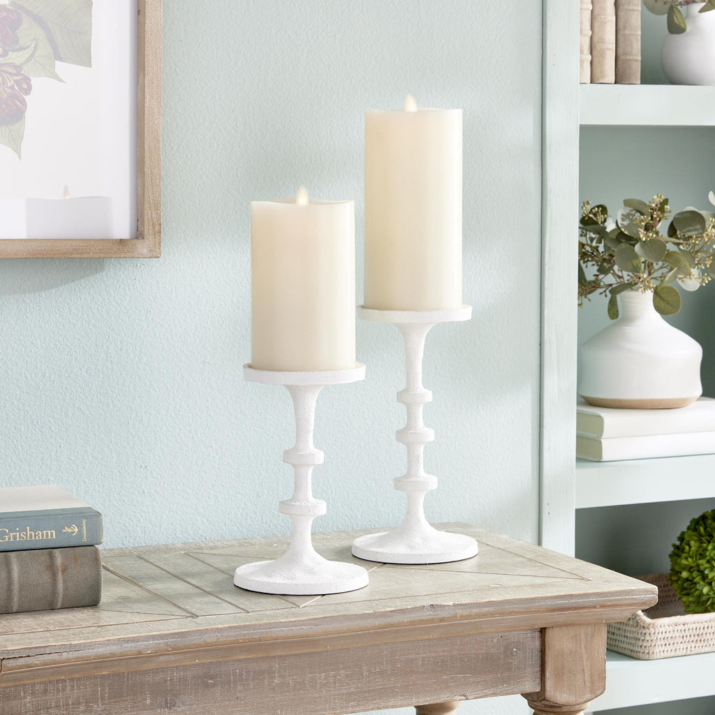 Napa White Abacus Petite Candle Stands St/2