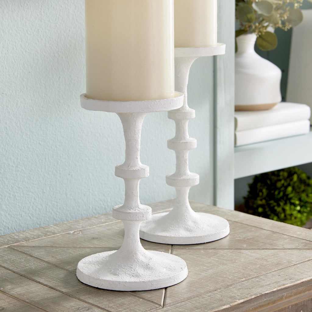 Napa White Abacus Petite Candle Stands St/2