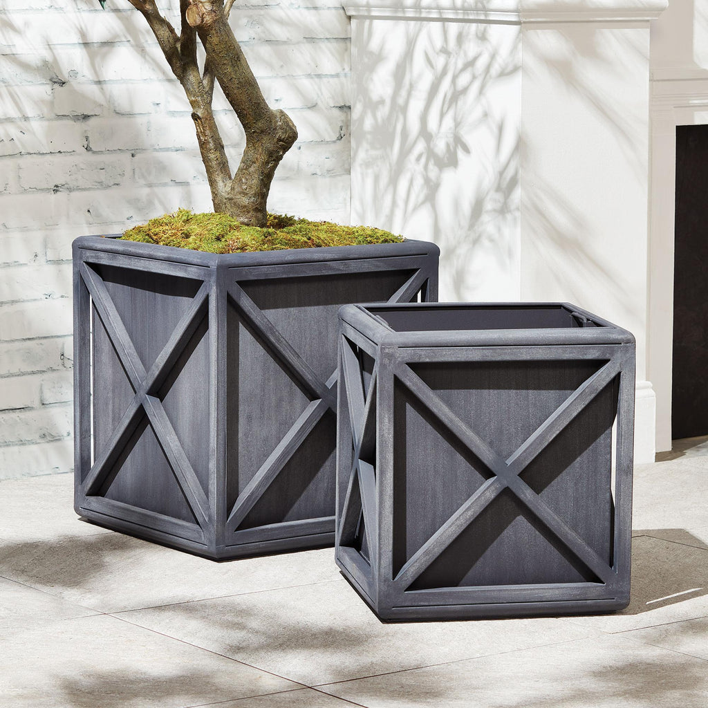 Napa Aged Zinc Terrazza Outdoor Planter Small