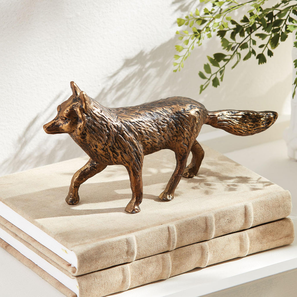 Napa Antique Brass Sly Fox Sculpture