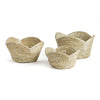 Napa White/Natural Rivergrass Lotus Baskets St/3