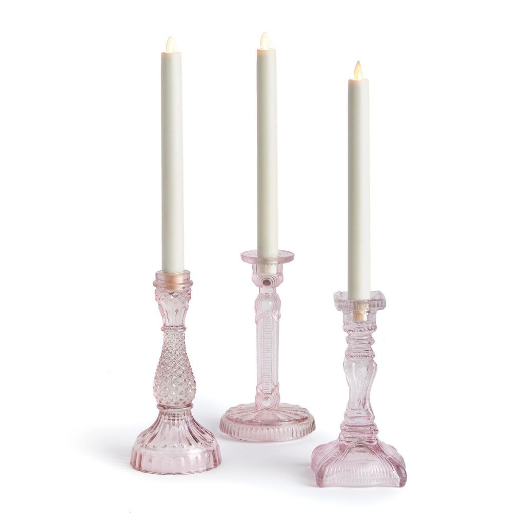 Napa Pink Estella Taper Holders Large, Set Of 3