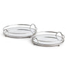 Napa Antique Silver Hudson Mirrored Trays St/2