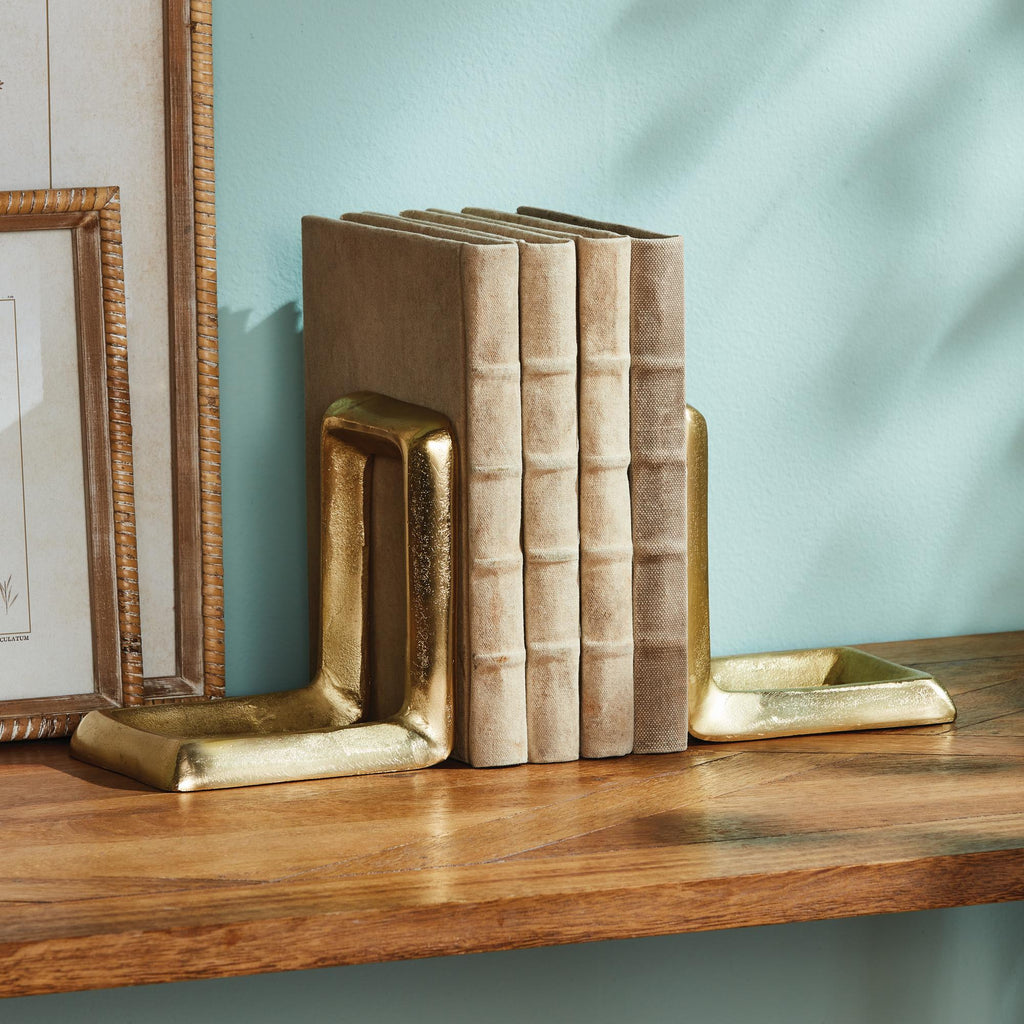 Napa Gold Strofi Bookends, Set Of 2