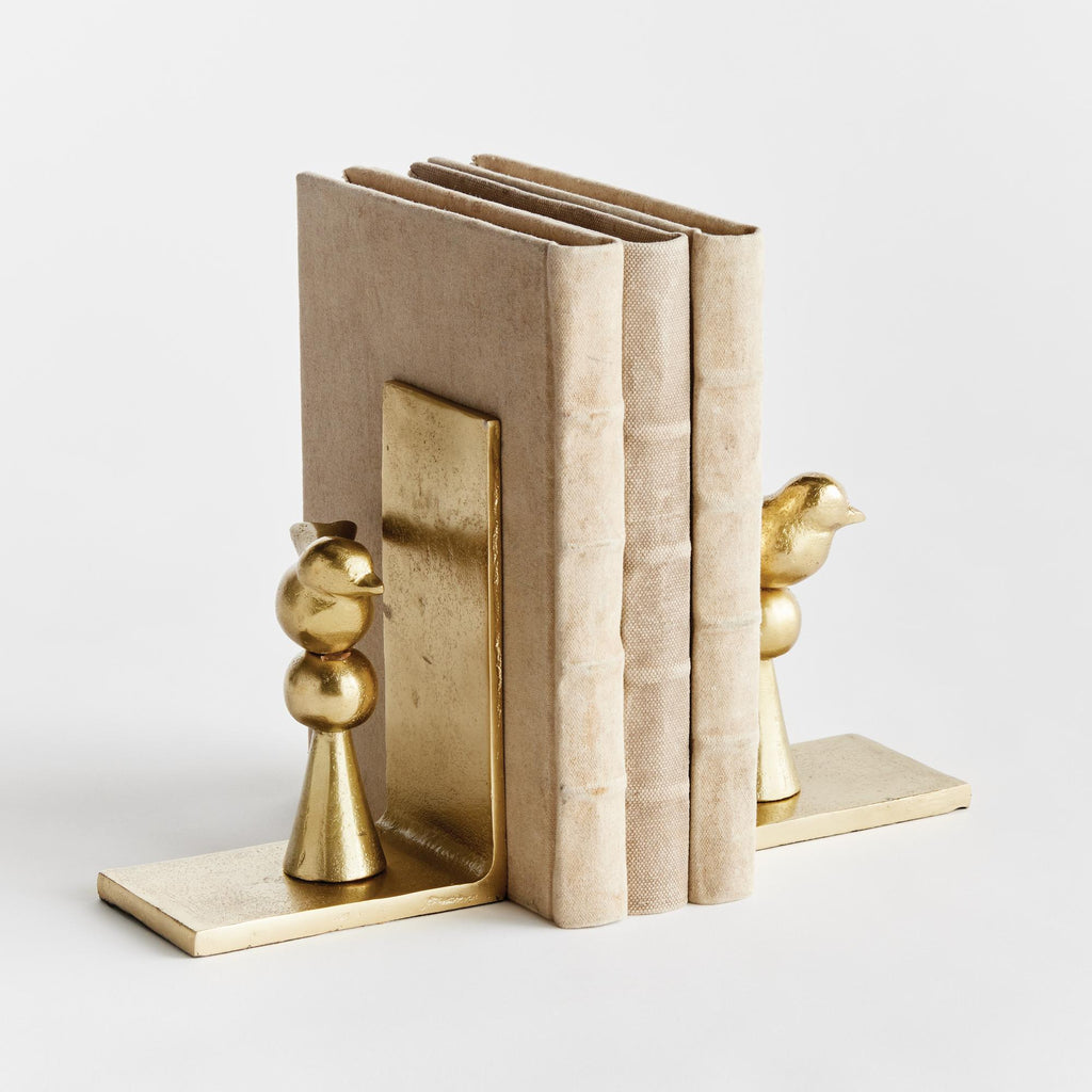 Napa Gold Birdsong Bookends, Set Of 2