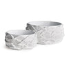 Napa White Ashika Low Pots, Set Of 2