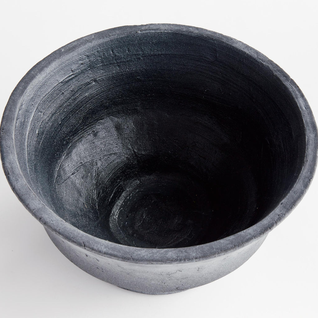 Napa Washed Black Cedric Decorative Footed Bowl