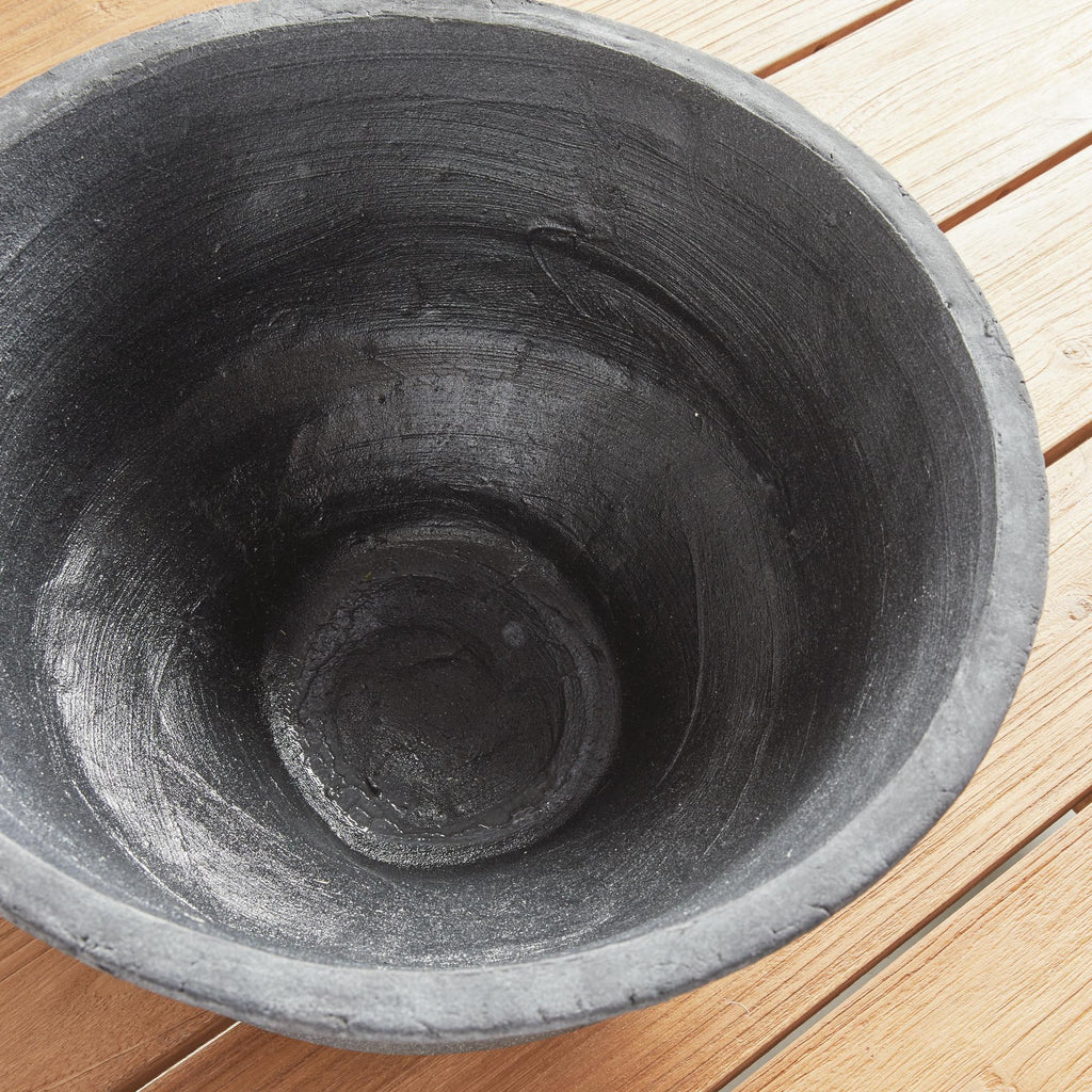 Napa Washed Black Cedric Decorative Footed Bowl