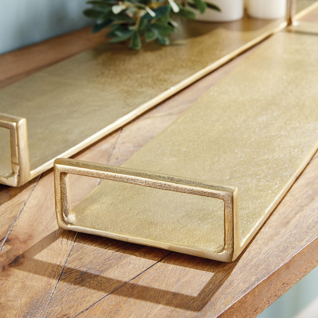 Napa Gold Elora Decorative Narrow Trays, Set Of 2