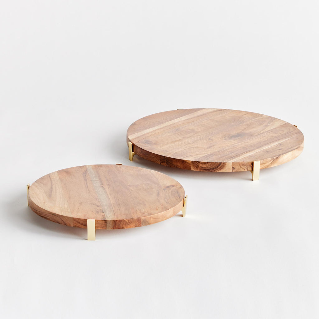 Napa Brown Cherie Round Serving Boards, Set Of 2