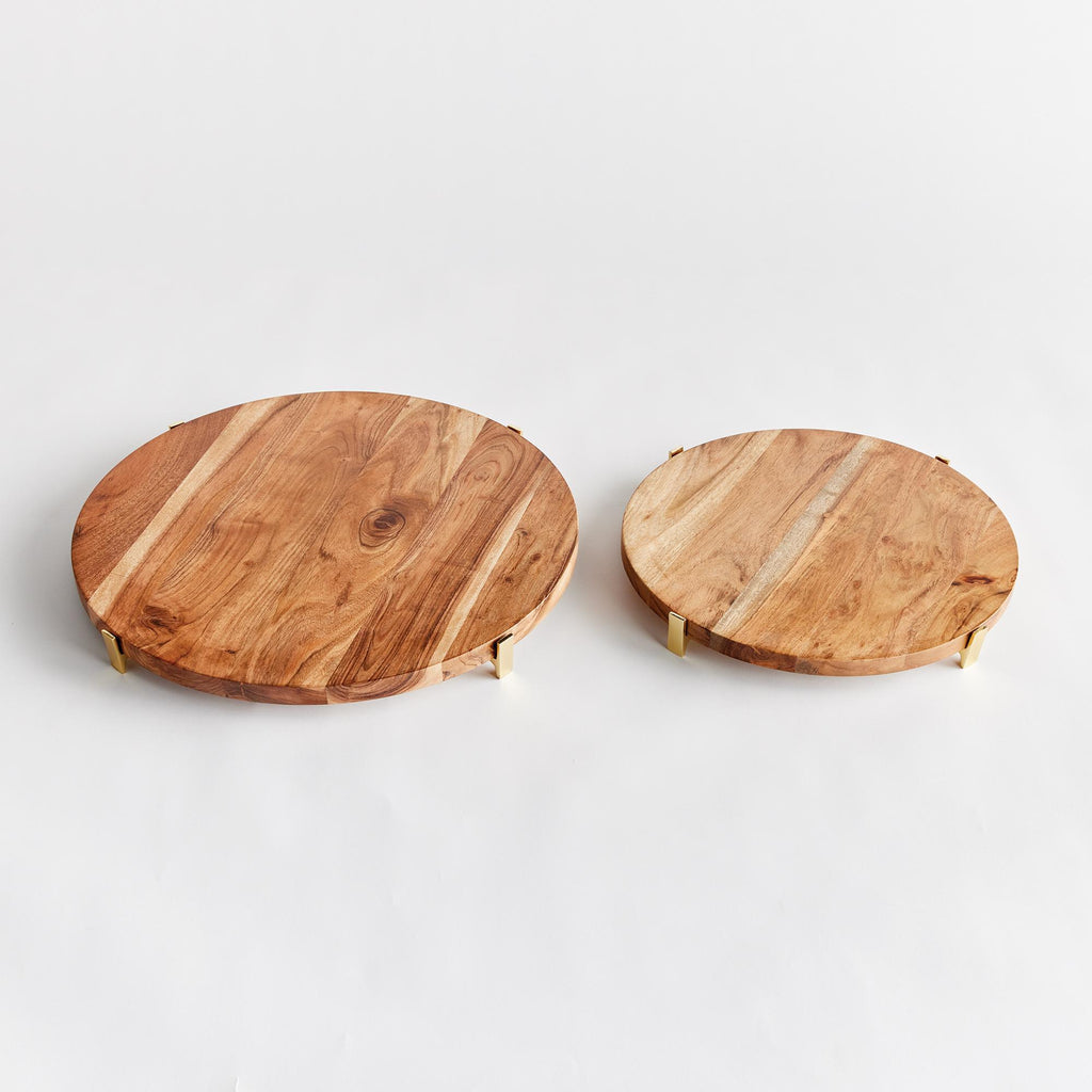 Napa Brown Cherie Round Serving Boards, Set Of 2